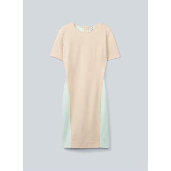 Aritzia Wilfred Mignonne Mini Dress Bodycon Short Sleeve Taupe Colorblock XS - Picture 5 of 12
